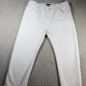Artisan De Luxe Size 32 Cream-Colored High-Rise Button Fly Ankle Jeans